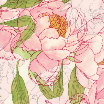 Darling Peony 48790-11 Cream by Robin Pickens for Moda Fabrics, Image