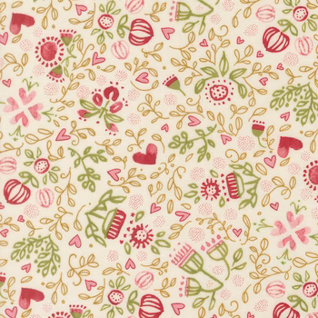 Darling Peony 48792-11 Cream by Robin Pickens for Moda Fabrics, Image