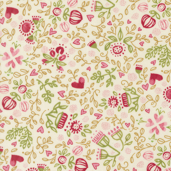 Darling Peony 48792-11 Cream by Robin Pickens for Moda Fabrics, Image