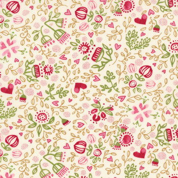 Darling Peony 48792-11 Cream by Robin Pickens for Moda Fabrics, Image