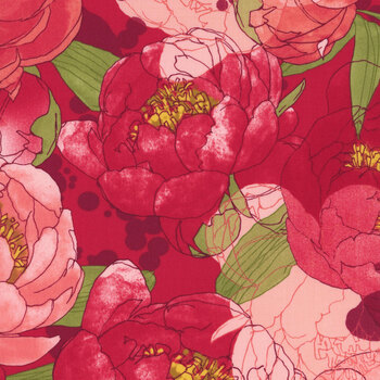 Darling Peony 48790-15 Lipstick by Robin Pickens for Moda Fabrics, Image