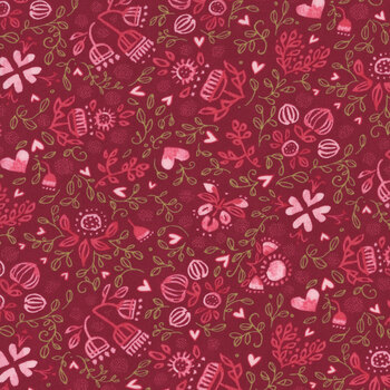 Darling Peony 48792-16 Cranberry by Robin Pickens for Moda Fabrics, Image