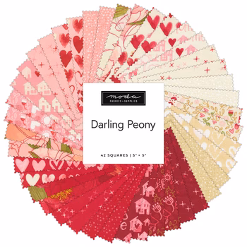 Darling Peony  Charm Pack by Robin Pickens for Moda Fabrics - RESERVE, Image