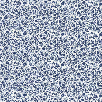 Blueprint 55335-26 White Navy by Camille Roskelley for Moda Fabrics, Image