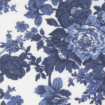 Blueprint 55330-26 White Navy by Camille Roskelley for Moda Fabrics, Image