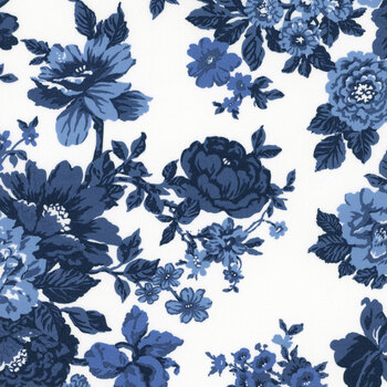 Blueprint 55330-26 White Navy by Camille Roskelley for Moda Fabrics, Image