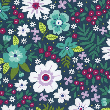 Seaside Garden 17180-50 Cobalt by Shelley Cavanna for Benartex, Image