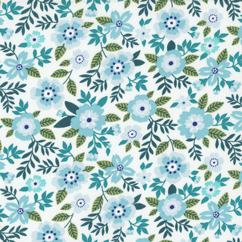 Seaside Garden 17181-24 Aquamarine by Shelley Cavanna for Benartex, Image