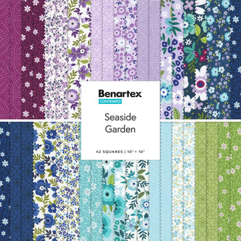 Seaside Garden  10x10 Squares by Shelley Cavanna for Benartex, Image