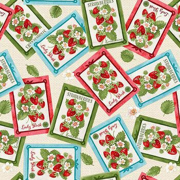 Berry Besties 2264-86 Multi Seed Packs by Andrea Tachiera for Henry Glass Fabrics, Image