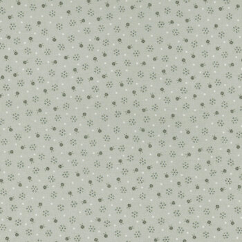 Love Bugs 3574-17 Dusty Aqua Small Flowers & Bugs Dots by Janet Rae Nesbitt for Henry Glass Fabrics, Image