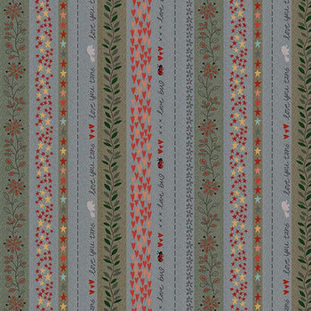 Love Bugs 3582-95 Charcoal Binding Stripe by Janet Rae Nesbitt for Henry Glass Fabrics, Image
