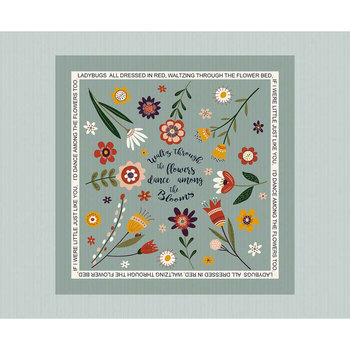 Love Bugs 3583P-17 Light Blue Love Bug Panel by Janet Rae Nesbitt for Henry Glass Fabrics, Image