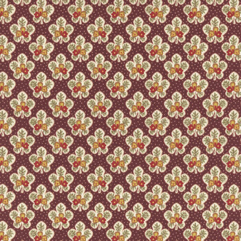 Love Struck 2284-55 Plum Leafy Blossoms by Kim Diehl for Henry Glass Fabrics, Image