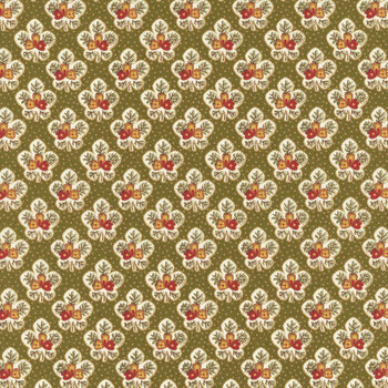 Love Struck 2284-66 Green Leafy Blossoms by Kim Diehl for Henry Glass Fabrics, Image