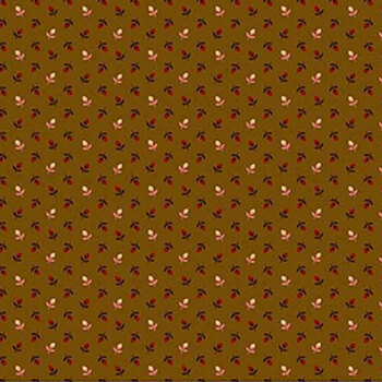 Love Struck 2286-33 Brown Tulip Toss by Kim Diehl for Henry Glass Fabrics, Image
