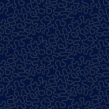 Love Struck 2290-77 Navy Dotted Stipple by Kim Diehl for Henry Glass Fabrics, Image