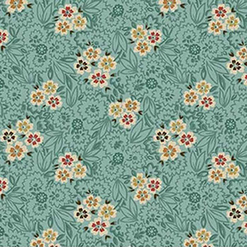 Love Struck 2293-11 Aqua Flower Cart by Kim Diehl for Henry Glass Fabrics, Image