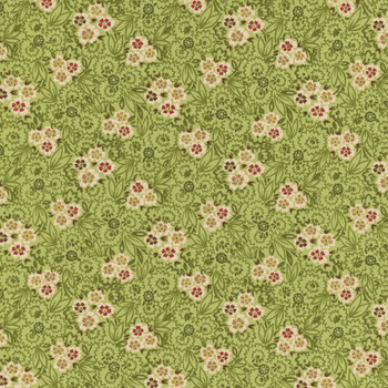 Love Struck 2293-66 Green Flower Cart by Kim Diehl for Henry Glass Fabrics, Image