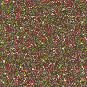 Love Struck 2296-33 Brown Prairie Blossoms by Kim Diehl for Henry Glass Fabrics, Image