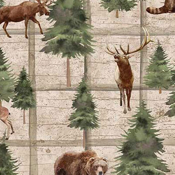 Majestic Mountainside 2311-46 Brown Large Scenic by Jan Shade Beach for Henry Glass Fabrics, Image