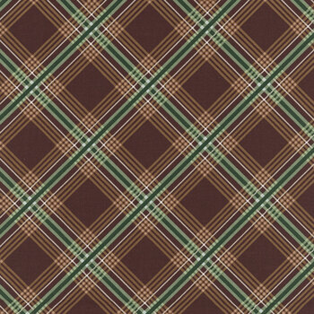 Majestic Mountainside 2312-36 Brown Bias Plaid by Jan Shade Beach for Henry Glass Fabrics, Image