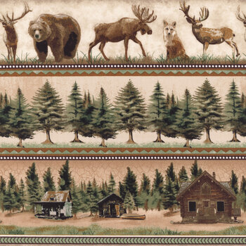 Majestic Mountainside 2318-36 Multi Novelty Stripe by Jan Shade Beach for Henry Glass Fabrics, Image