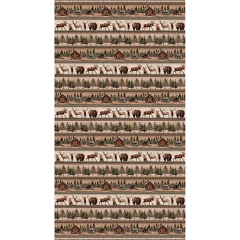 Majestic Mountainside 2318-36 Multi Novelty Stripe by Jan Shade Beach for Henry Glass Fabrics, Image