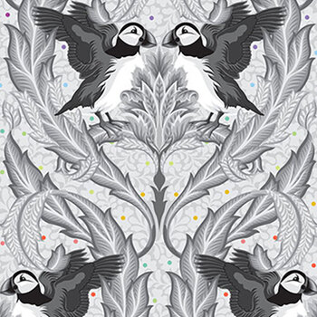 Graywork PWTP260.WHISPER Huffin & Puffin by Tula Pink for FreeSpirit Fabrics, Image