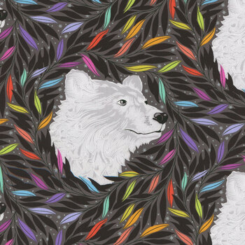 Graywork PWTP261.CARBON Just Bearly by Tula Pink for FreeSpirit Fabrics, Image