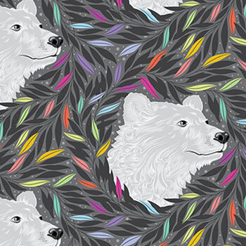 Graywork PWTP261.CARBON Just Bearly by Tula Pink for FreeSpirit Fabrics, Image