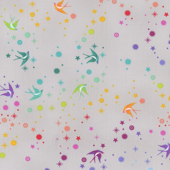 True Colors Graywork PWTP133.FOG Fairy Dust by Tula Pink for FreeSpirit Fabrics, Image