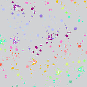 True Colors Graywork PWTP133.FOG Fairy Dust by Tula Pink for FreeSpirit Fabrics, Image