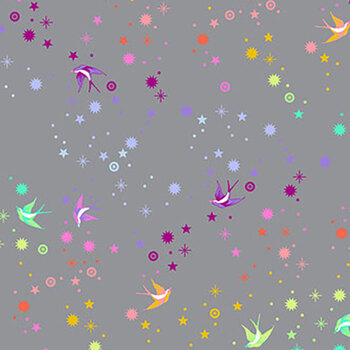 True Colors Graywork PWTP133.SHADOW Fairy Dust by Tula Pink for FreeSpirit Fabrics, Image