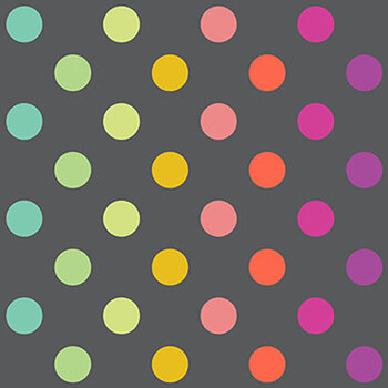 True Colors Graywork PWTP262.CARBON Disco Poms by Tula Pink for FreeSpirit Fabrics, Image