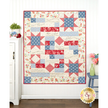 Comfort of Psalms Quilt Kit - Hollyhocks & Roses, Image