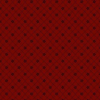 Dear Scarlet R171637D-RED Blooming Grid by Pam Buda for Marcus Fabrics, Image