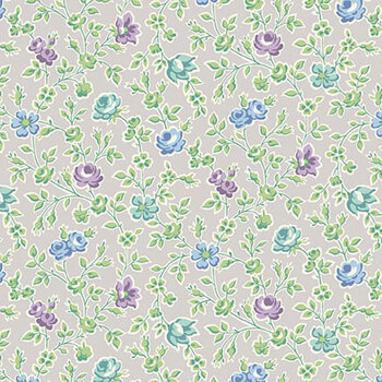 Sweet Things A-1636-C Gray Climbing Rose by Andover Fabrics, Image