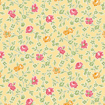 Sweet Things A-1636-Y Yellow Climbing Rose by Andover Fabrics, Image