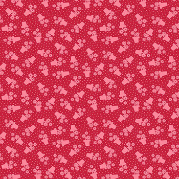 Sweet Things A-1637-R Red Flowerpots by Andover Fabrics, Image