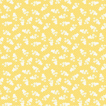 Sweet Things A-1637-Y Yellow Flowerpots by Andover Fabrics, Image