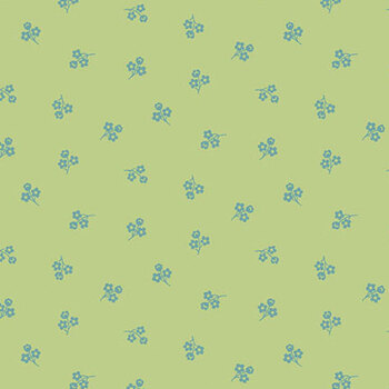 Sweet Things A-1639-G Green Picking Daisies by Andover Fabrics, Image