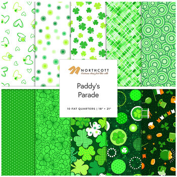 Paddy's Parade  10 FQ Set by Patrick Lose for Northcott Fabrics, Image