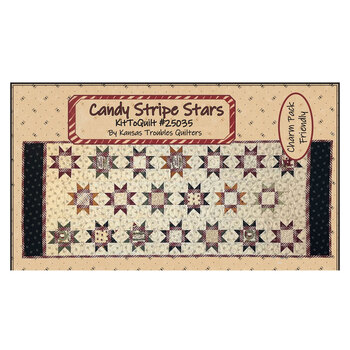 Candy Stripe Stars Table Runner Pattern, Image