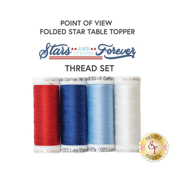  Point of View Folded Star Table Topper - Stars & Stripes Forever - 4pc Thread Set, Image