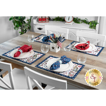  Self-Binding Placemats Kit - Makes 4 - Stars & Stripes Forever, Image