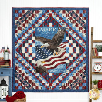  Trip Around The World Panel Quilt Kit - Stars & Stripes 13, Image
