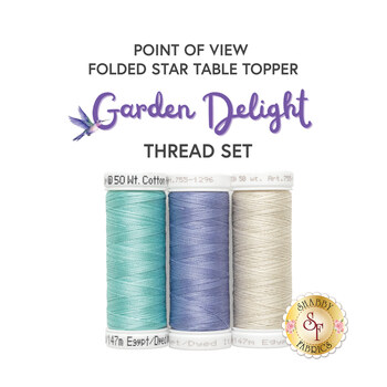  Point of View Folded Star Table Topper - Garden Delight - 3pc Thread Set, Image