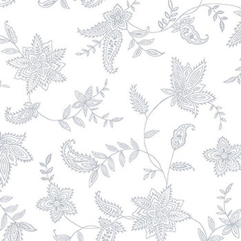 Quilter's Flour VI 1678-01W White Lacy Floral by Henry Glass Fabrics, Image