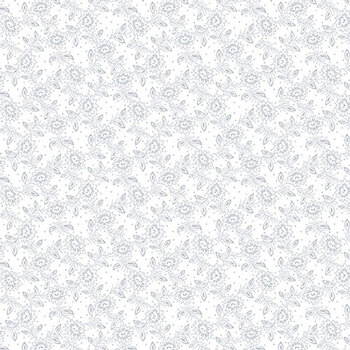 Quilter's Flour VI 1681-01W White Small Sunflower by Henry Glass Fabrics, Image